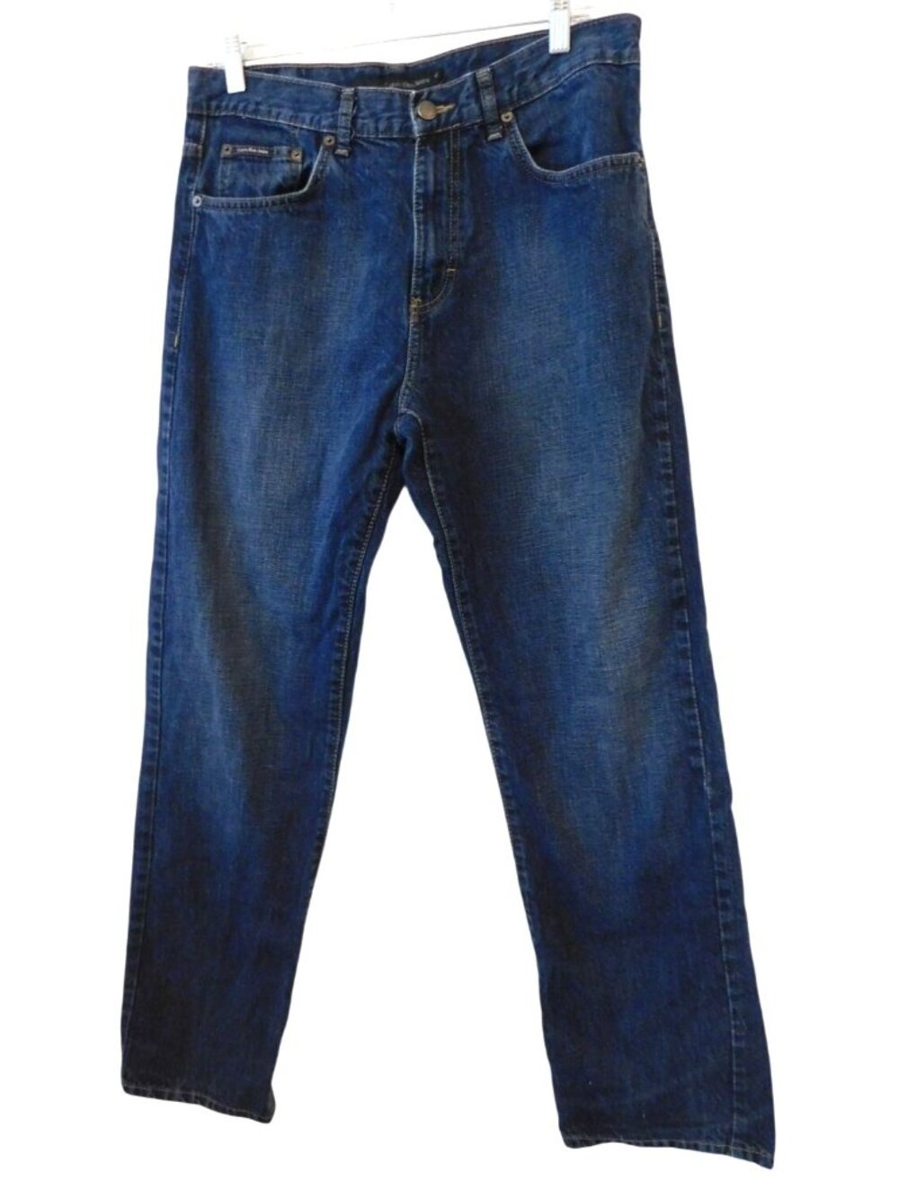 Calvin Klein Jeans Womens Relaxed Straight Jeans Sz 32 Dark Wash Denim Easy Fit